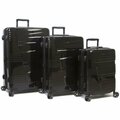 Qualitry Luggage Lumos Hardside Expandable Spinner Luggage Set, Black - 3 Piece QU2955270